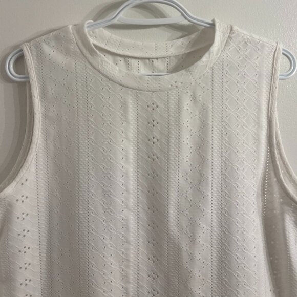 White Eyelet Tank Top - Picture 2 of 7